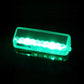 Green LED warning light bar glowing with bright central strip