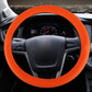 Orange universal rubber steering wheel cover with crocodile texture pattern