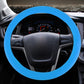 Blue universal rubber steering wheel cover with crocodile texture pattern