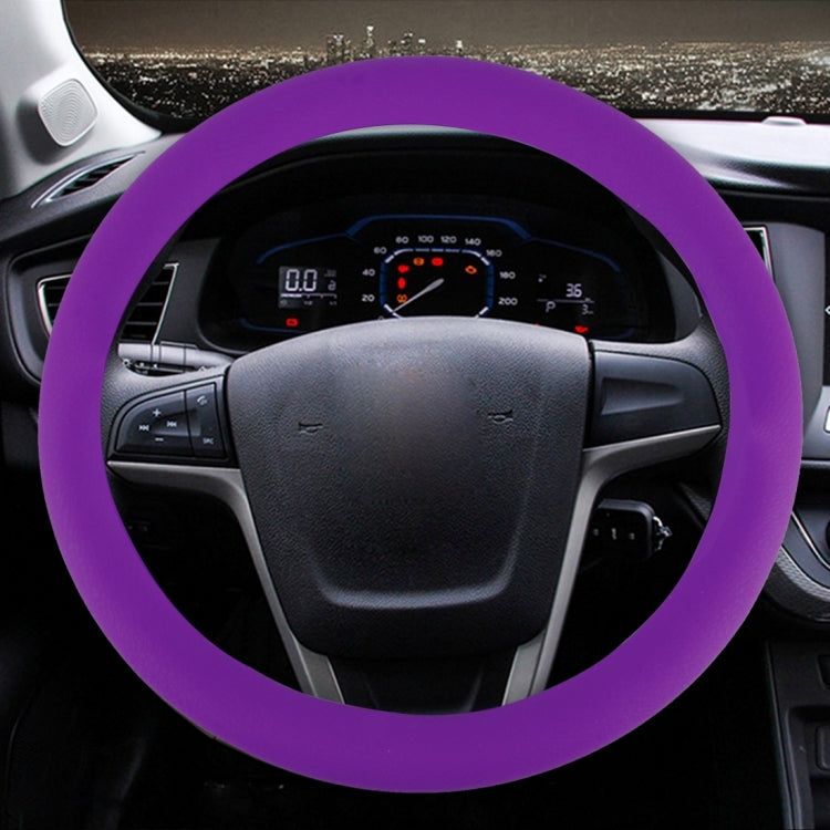 Purple universal rubber steering wheel cover with crocodile texture pattern