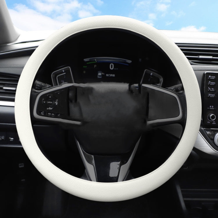 Light gray universal rubber steering wheel cover for 34-48 cm wheels