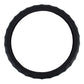 Black circular universal steering wheel cover, textured rubber, open center