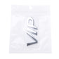 Silver chrome metal letter pieces for the 'VIP' sticker