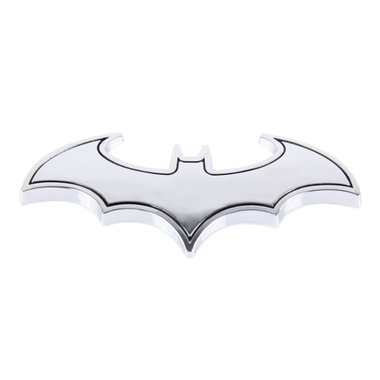 Shiny silver metal bat car sticker, bat flying silhouette