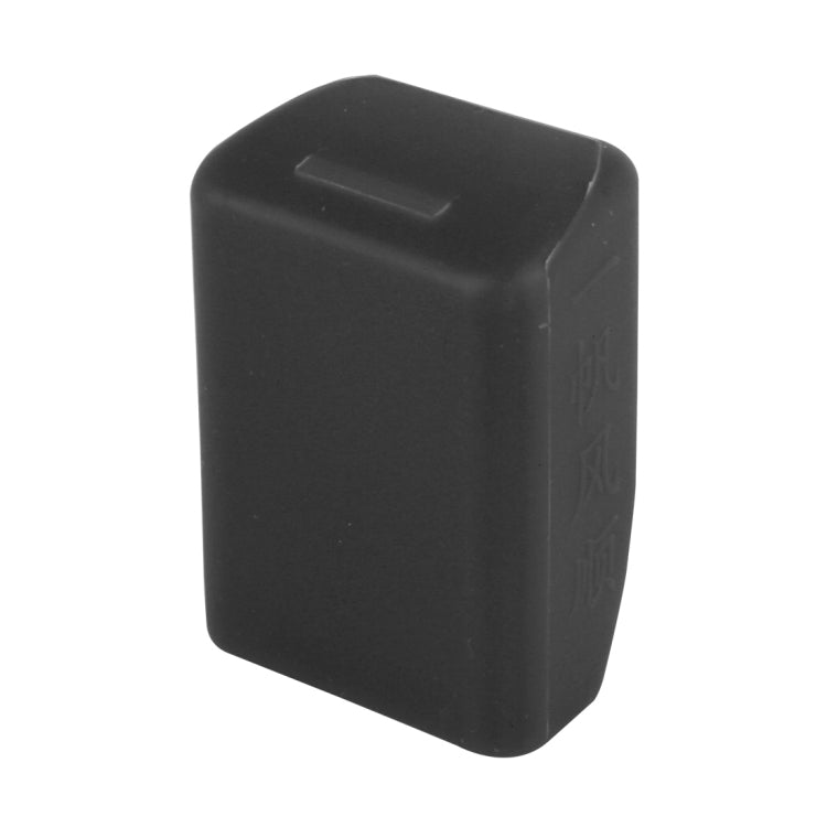 Black rubber car seat buckle lock cover with raised top tab