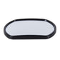Black oval blind spot mirror with clear reflective glass lens