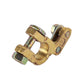 Brass positive/negative battery terminal clamp, single piece with silver screws