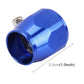Blue aluminum hose finisher adapter with 2.5cm length marking