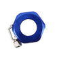 Blue aluminum AN8 hose adapter with hex collar and clamp tab