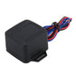 Engine start switch control box with multi-color wiring harness, black plastic