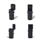 Parking radar reversing sensor, black mounting parts shown from four angles