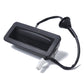 Rectangular black release switch panel with black cable and white wiring connector
