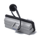 Silver and black tailgate release switch actuator with black cable loop