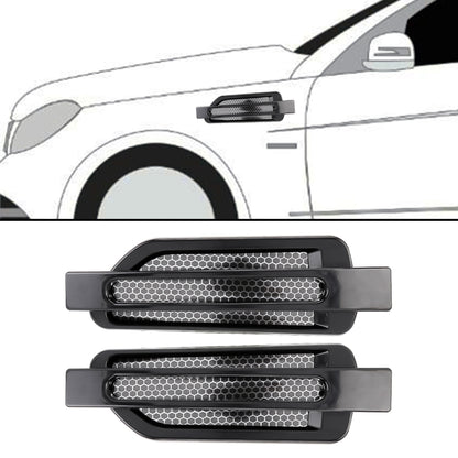 Pair of black honeycomb grille-look car decorative stickers, mesh pattern