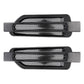 Pair of black honeycomb grille-look car decorative stickers with metallic trim