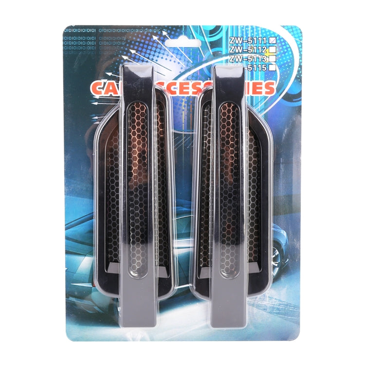 Blister pack containing two black honeycomb grille-look car decorative stickers