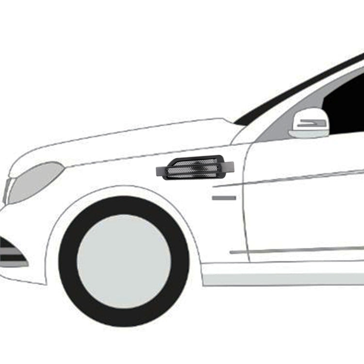 Single black honeycomb grille-look car decorative sticker on front fender