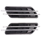 Car grille insert sticker with black slats and double chrome stripe bars