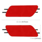 Red car bumper or grille accent sticker, two-piece set with size markings