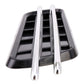 Black grille insert sticker with chrome U-shaped bars and vertical slats
