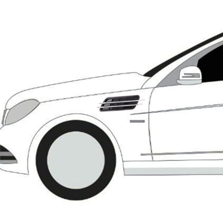 Car with applied grille insert sticker on the front bumper area