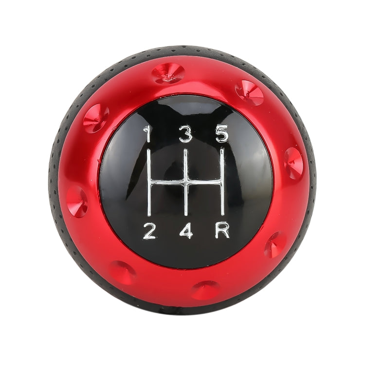 Red gear shift knob face with black dial showing shift positions 3,5 and H