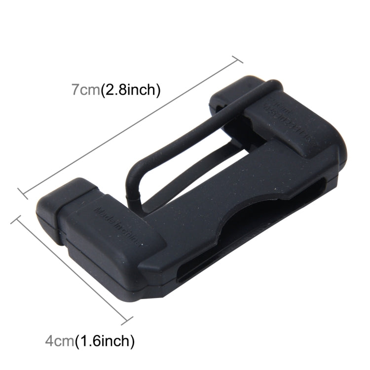 Black seat belt buckle plug cover case with size markings: 7 cm length