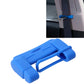 Blue seat belt buckle plug protective cover case with molded frame and opening