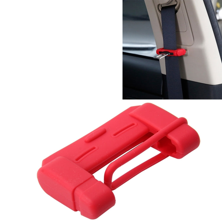 Red seat belt buckle plug protective cover case with molded protective bars