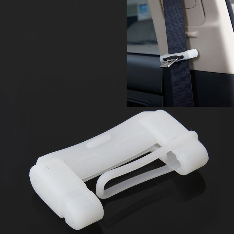 White seat belt buckle plug protective cover case, molded frame with U-shaped cutout