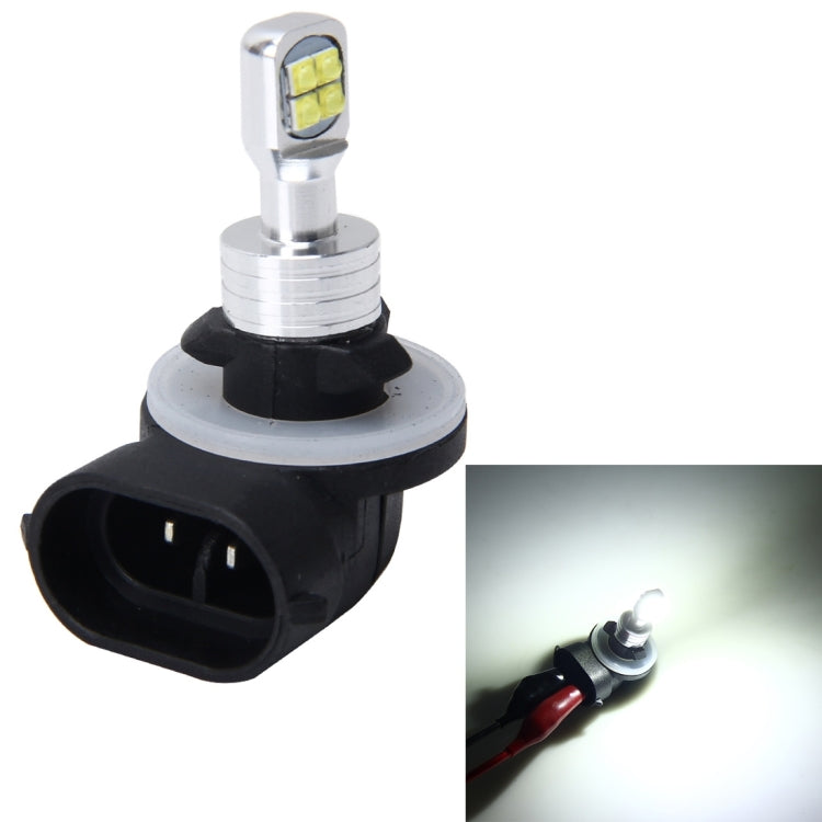 Car fog light LED bulb, black socket with silver body and square yellow LED chips