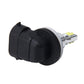 Car fog light LED bulb, side view with black rubber housing and silver connector