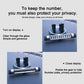 Car dashboard temporary parking number card holder with rotating privacy cover and window display.