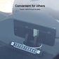 Car windshield phone holder with parking number strip visible through glass