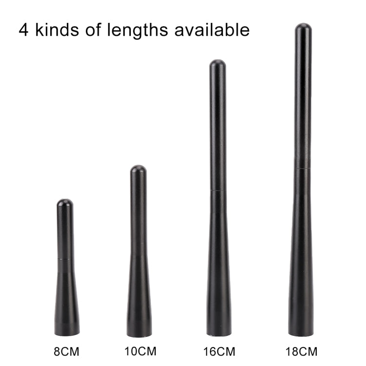 Set of black car antenna aerials with different lengths