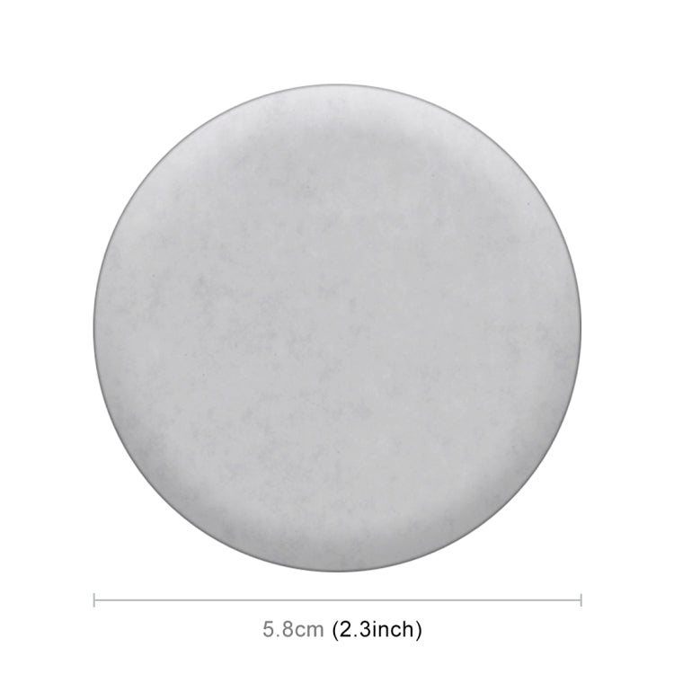 Round wheel hub sticker, unprinted backing side, 5.8 cm diameter