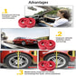 Red shock absorber spring bumper pair shown on vehicle infographic