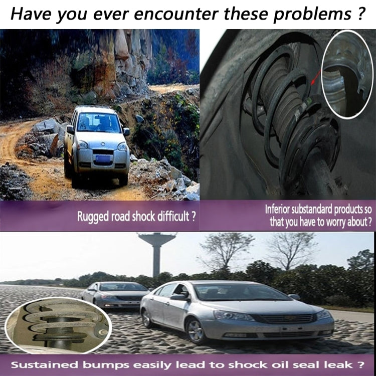 Shock absorber buffer infographic featuring red bumper rings and cars