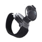 Black wrist strap rear view bike mirror with wide oval mirror housing