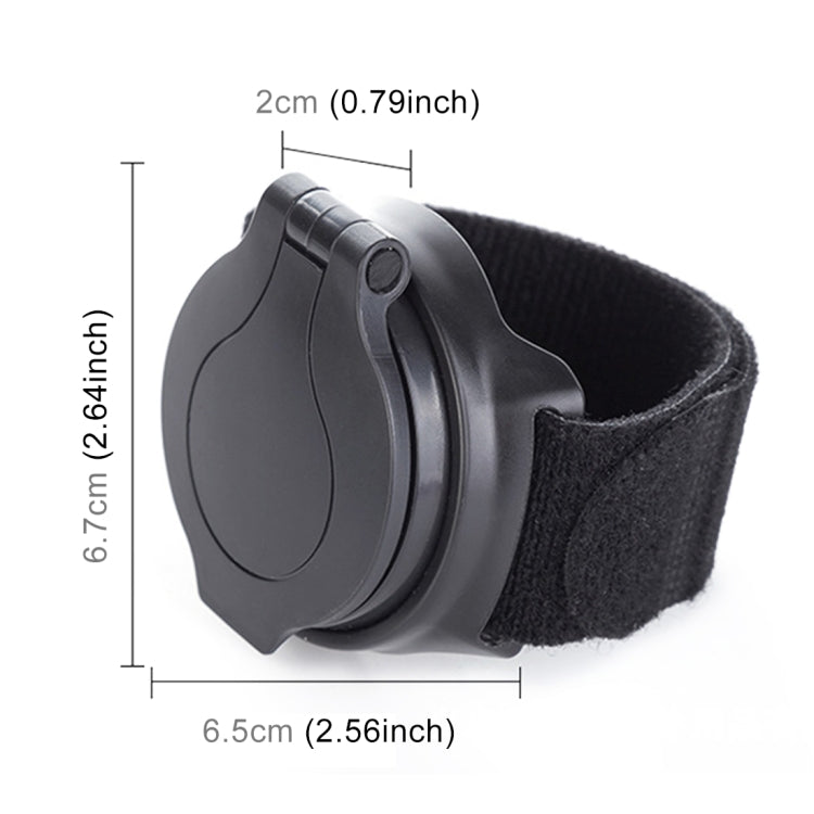 Black oval wrist strap rear view bike mirror with textured fabric cuff