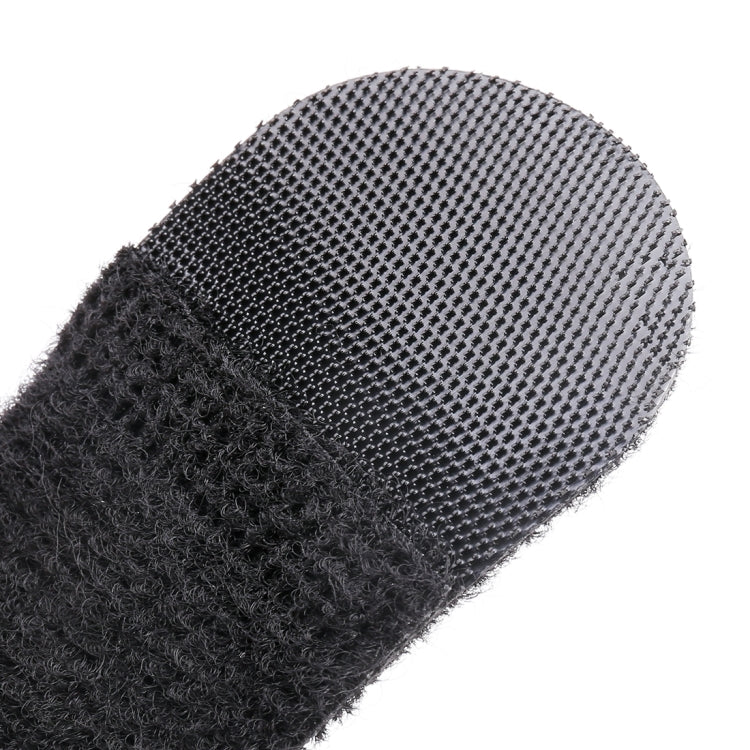 Close-up of black fabric wrist strap for rear view bike mirror