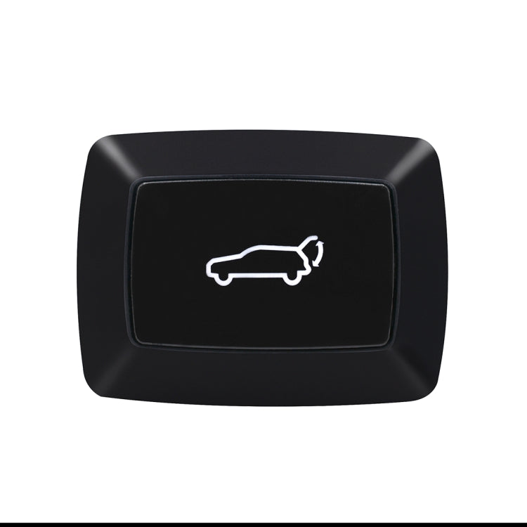 Car trunk release LED switch with white car icon on black rocker