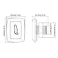 Trunk release switch dimensions diagram with front and side measurement lines