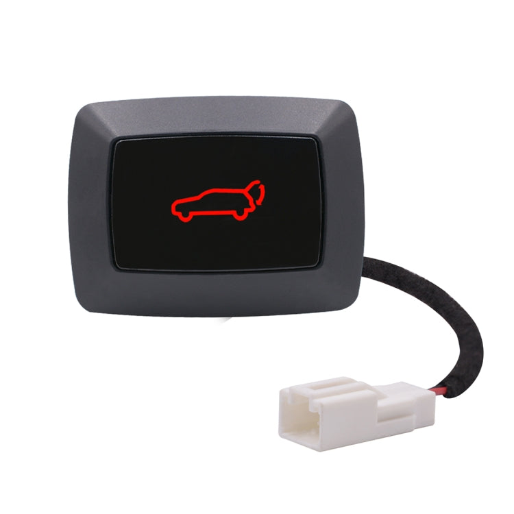 Car trunk release LED switch with red icon and white wiring connector