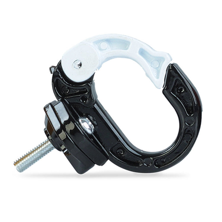 Black and light-blue aluminum bag hook clamp with threaded bolt