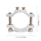 Silver aluminum hook clip with threaded bolts and U-shaped clamp