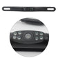 Close-up of black rear view license plate camera lens with multi-LED array