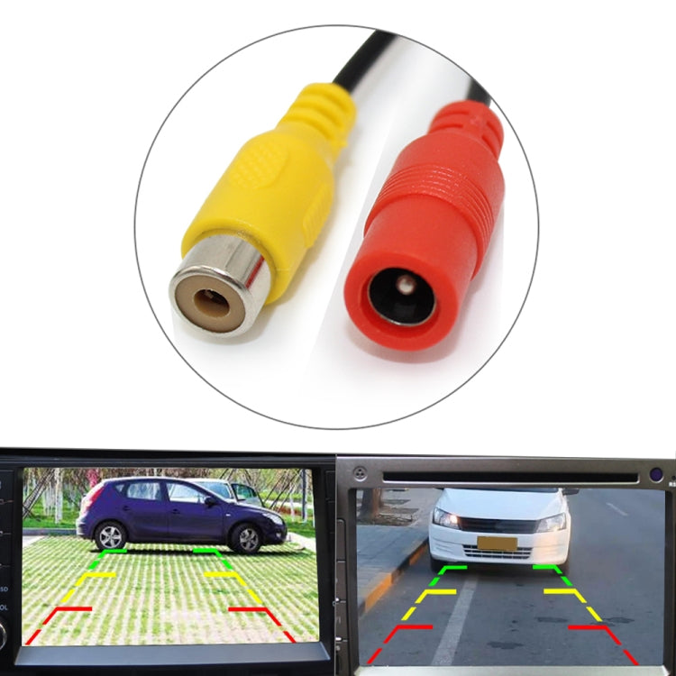 Yellow and red RCA connectors with plugs for rear view license plate camera