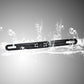 Black rear view license plate camera bar with control panel and splash detail