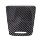 Black carbon fiber storage box panel decal, textured weave with oval handle cutout